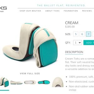 Tieks in Cream Color. Never worn.